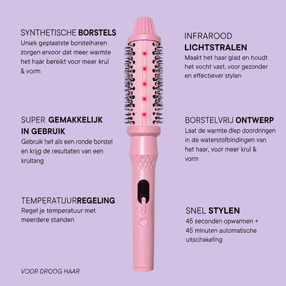 GlowBrush | Maakt snel en eenvoudig glad en steil haar mogelijk