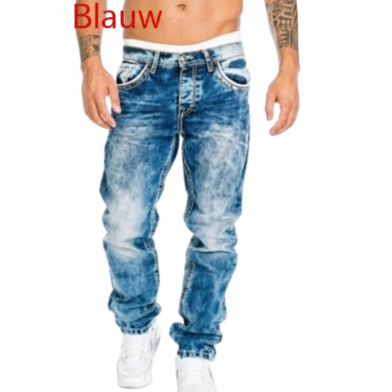 StreetDenim | Vintage-washed straight jeans