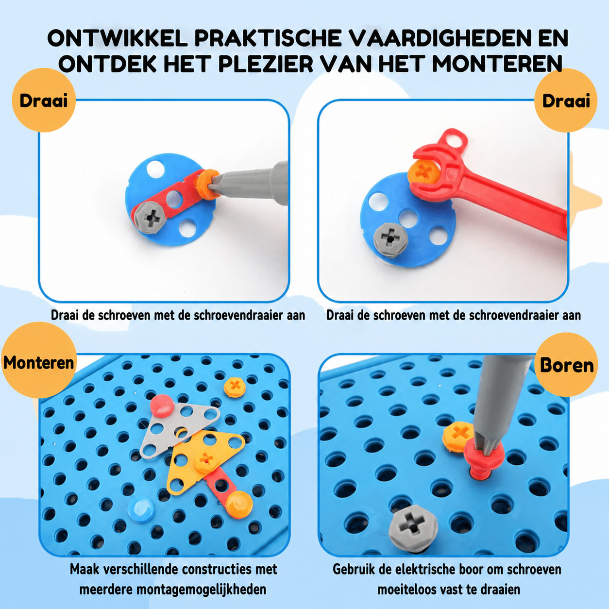 Bouwset | Montessori bouwset met kinderboor