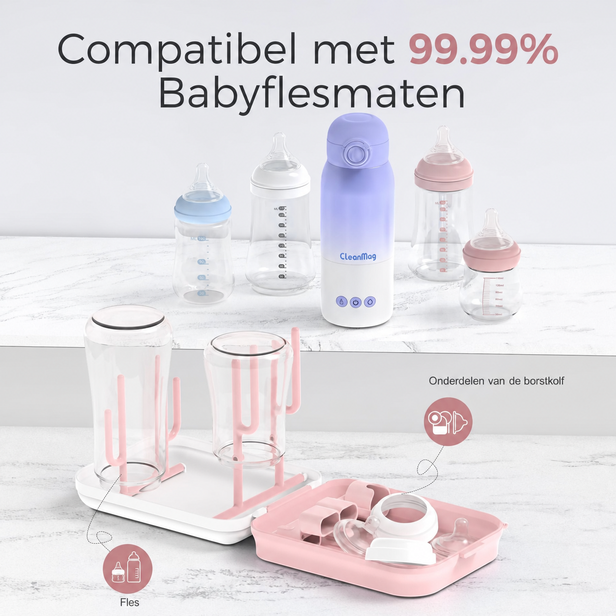 CleanMag | Magnetische flessenborstelset
