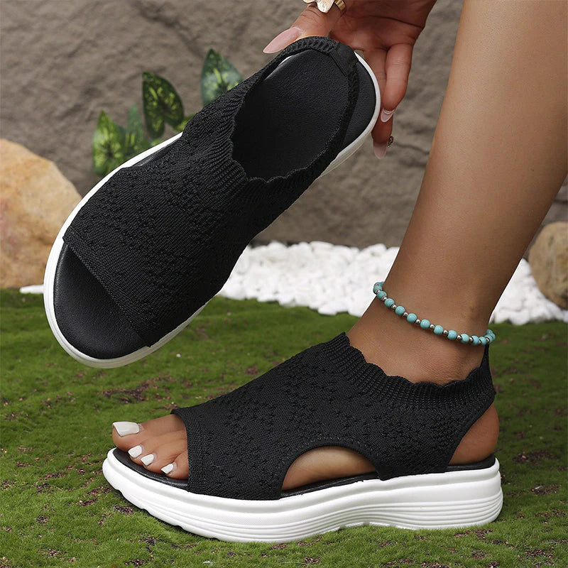 StrickComfort | Gebreide plateausandaal