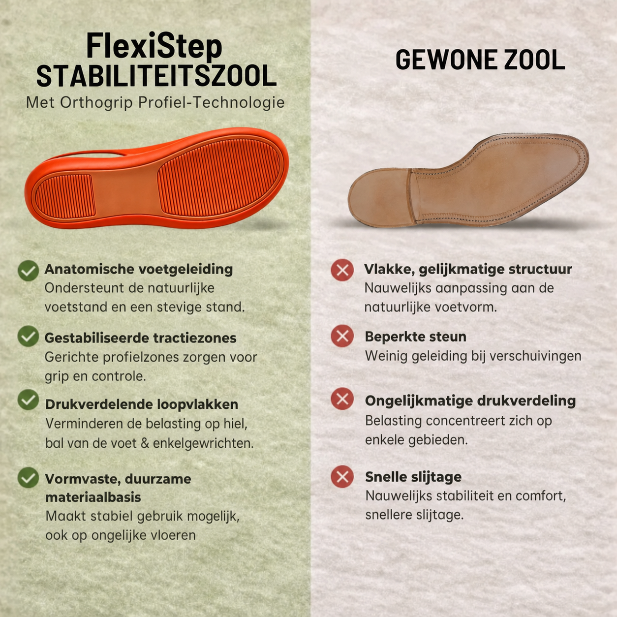 FlexiStep | Voorgevormd voetbed-sandaal