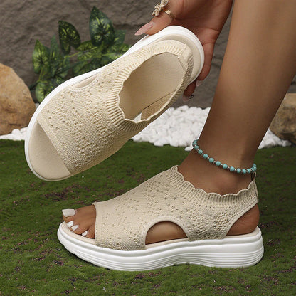 StrickComfort | Gebreide plateausandaal