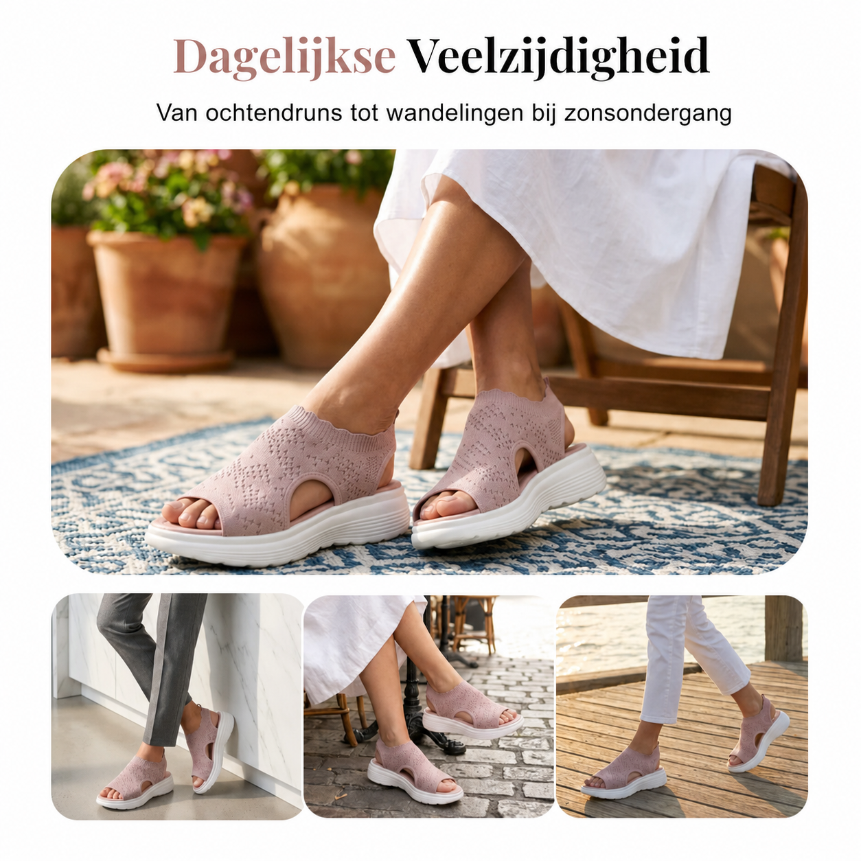 StrickComfort | Gebreide plateausandaal