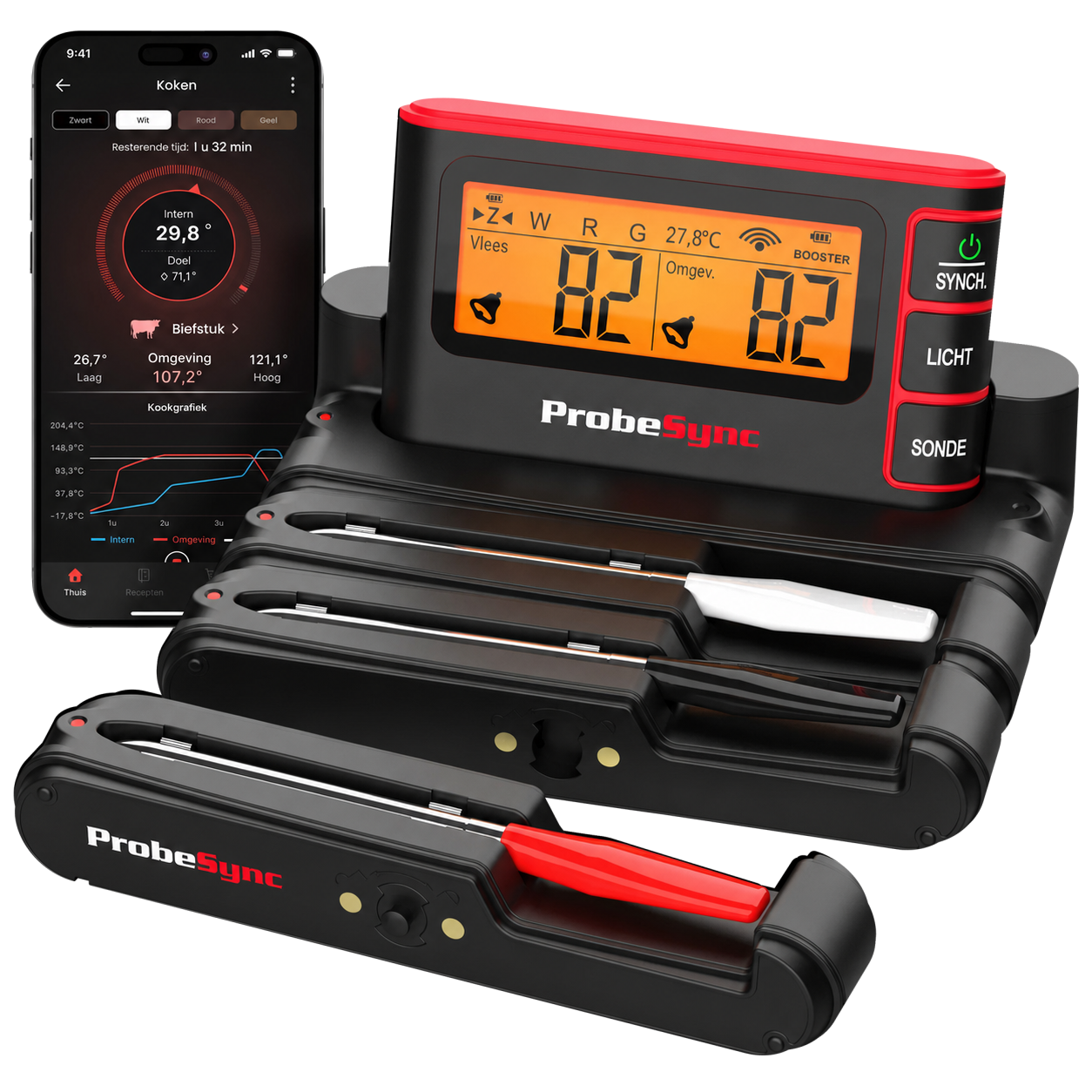 ProbeSync | Waterdichte vleesthermometer