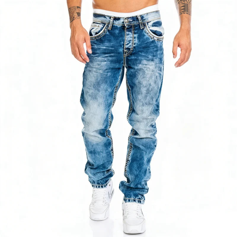 StreetDenim | Vintage-washed straight jeans