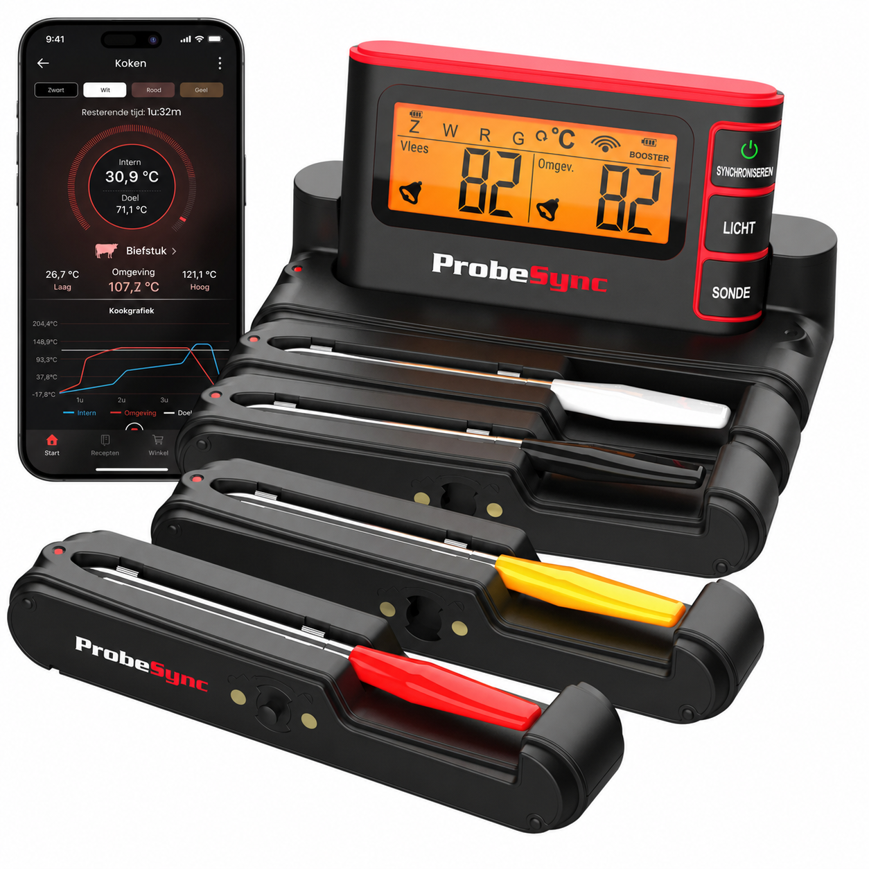 ProbeSync | Waterdichte vleesthermometer