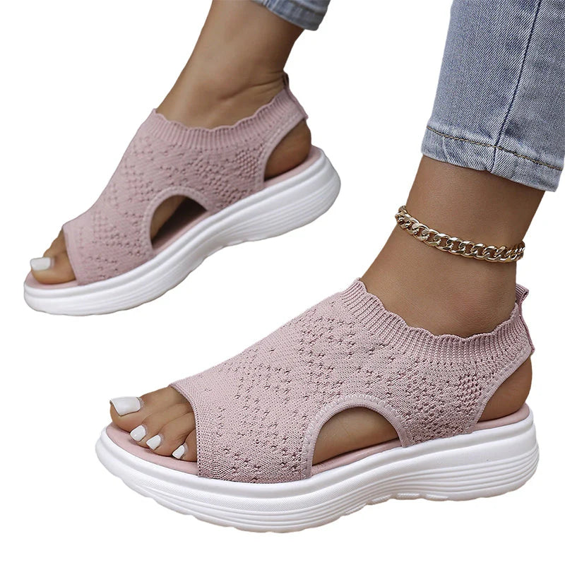 StrickComfort | Gebreide plateausandaal