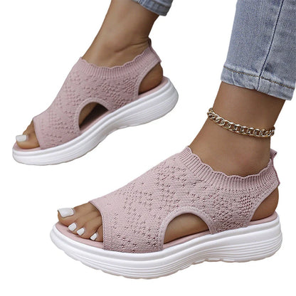 StrickComfort | Gebreide plateausandaal