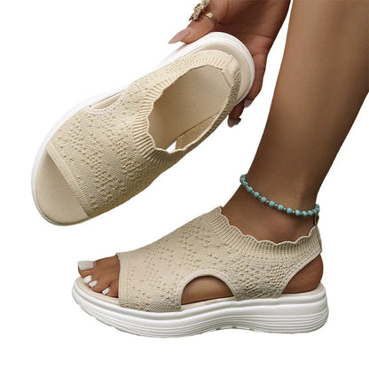 StrickComfort | Gebreide plateausandaal