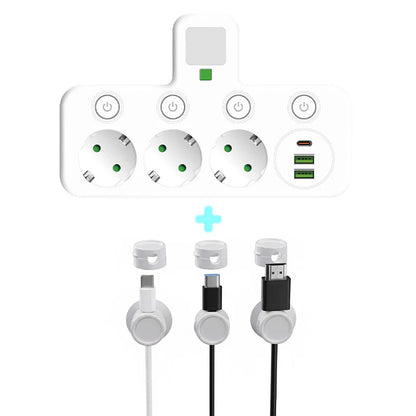 PowerHub | Wandstekker met 4 stopcontacten