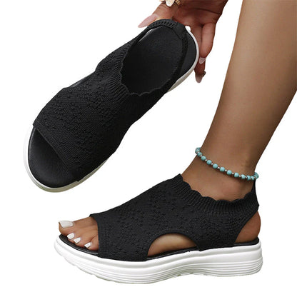StrickComfort | Gebreide plateausandaal