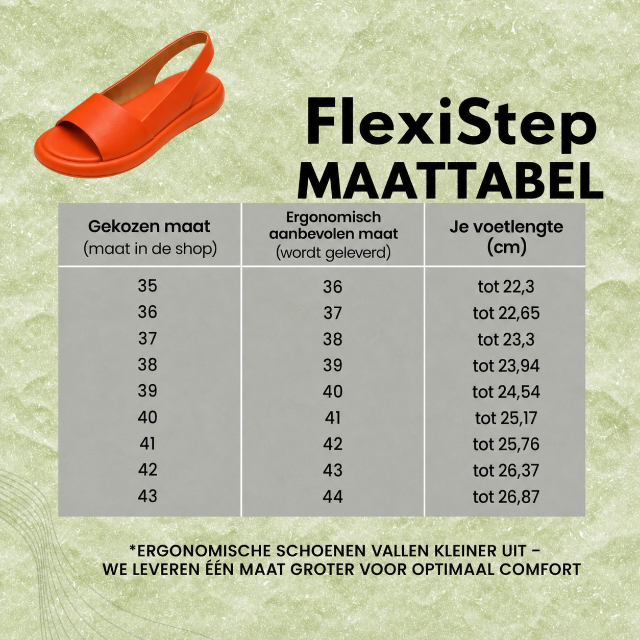 FlexiStep | Voorgevormd voetbed-sandaal