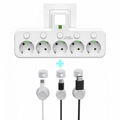 PowerHub | Wandstekker met 4 stopcontacten