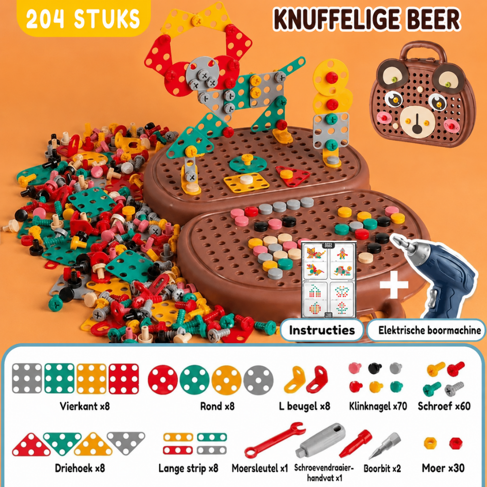 Bouwset | Montessori bouwset met kinderboor
