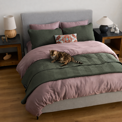FURRFREE Bamboe Dekbedovertrek – Huisdierhaar-afstotend voor gezinnen met honden of katten