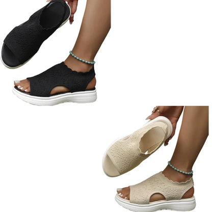 StrickComfort | Gebreide plateausandaal