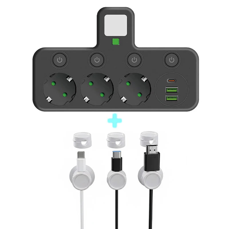 PowerHub | Wandstekker met 4 stopcontacten