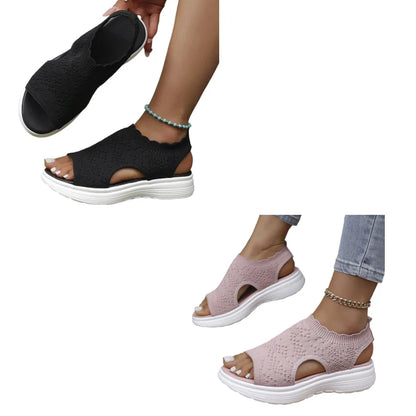 StrickComfort | Gebreide plateausandaal