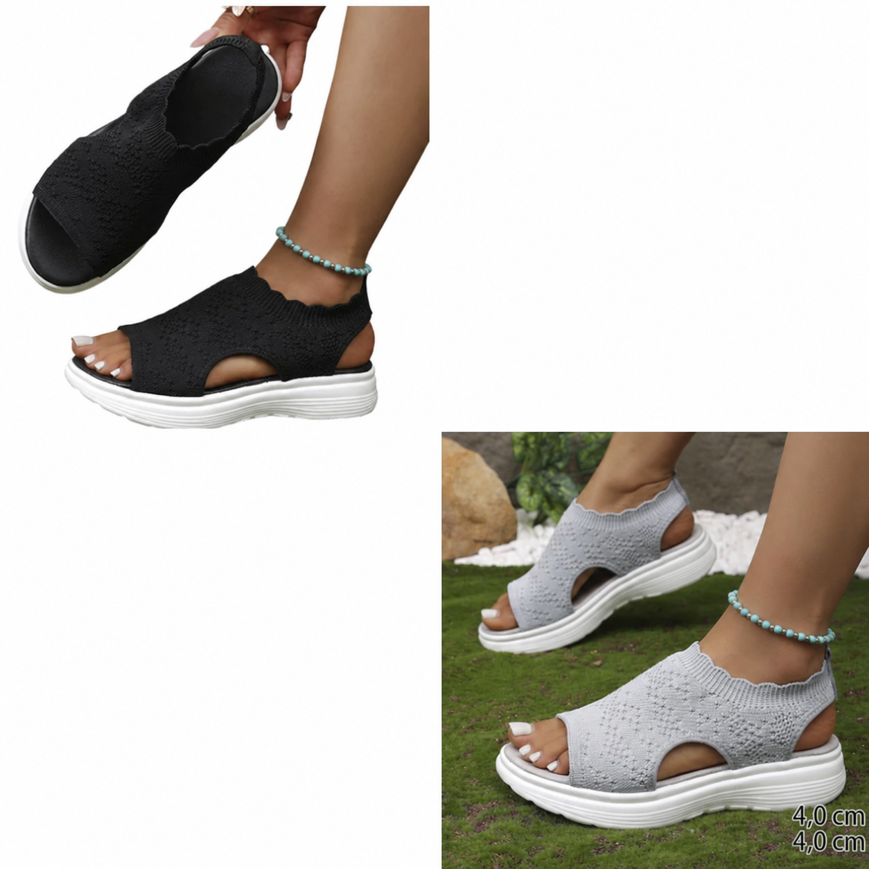 StrickComfort | Gebreide plateausandaal