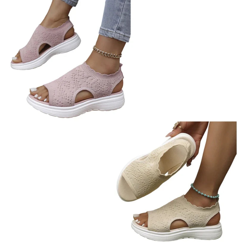 StrickComfort | Gebreide plateausandaal