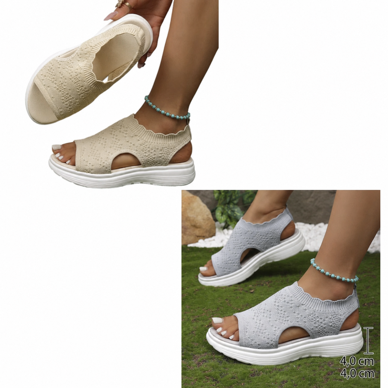 StrickComfort | Gebreide plateausandaal