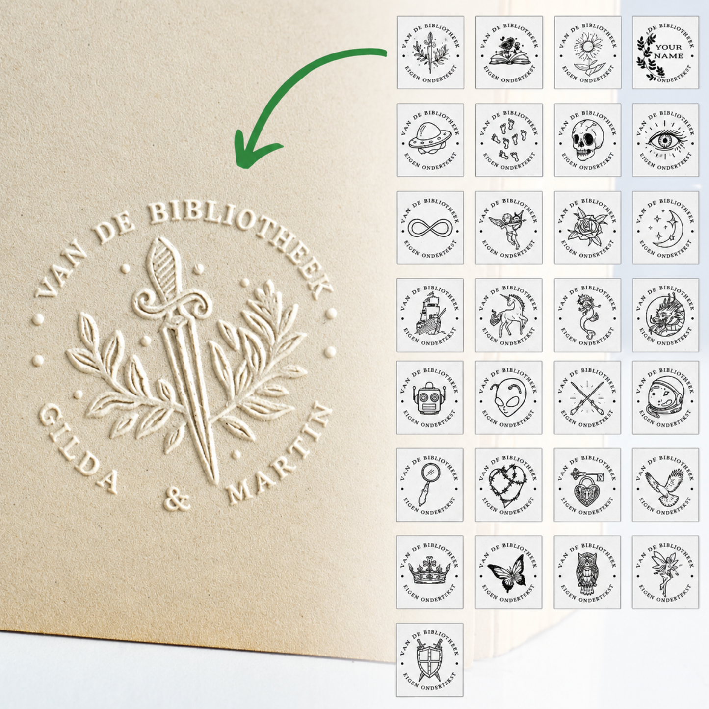 PageMark | Stalen reliëfstempel