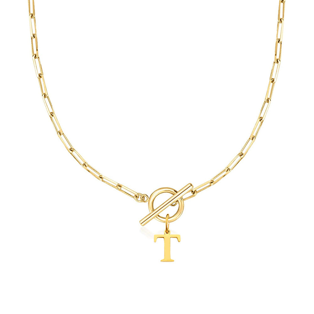 ClaspCircle | Paperclip Schakel ketting met initiaal