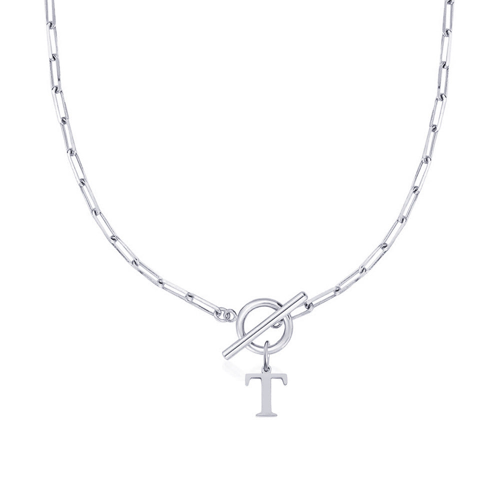 ClaspCircle | Paperclip Schakel ketting met initiaal