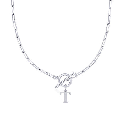 ClaspCircle | Paperclip Schakel ketting met initiaal