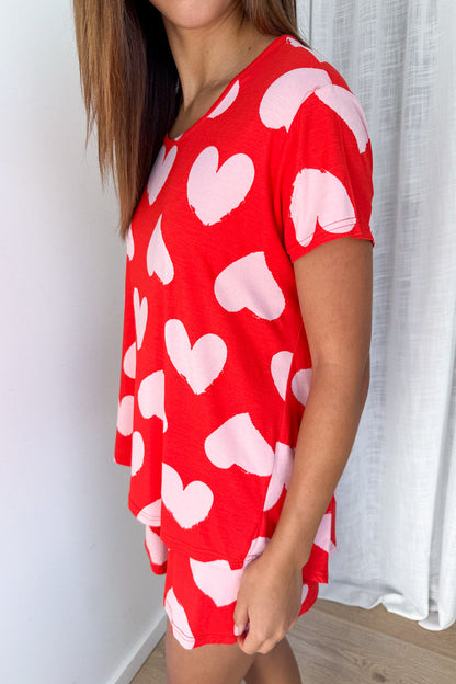 SoftEase | Ultracomfortabele Lounge & Slaap Set - Roze Hartjes