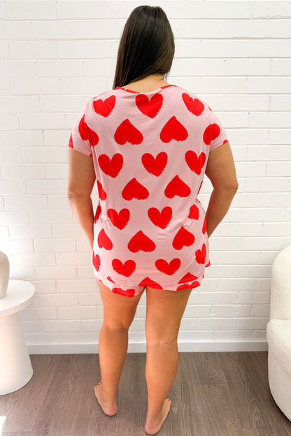 SoftEase | Ultracomfortabele Lounge & Slaap Set - Rode Hartjes
