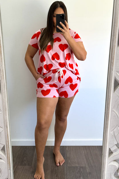 SoftEase | Ultracomfortabele Lounge & Slaap Set - Rode Hartjes