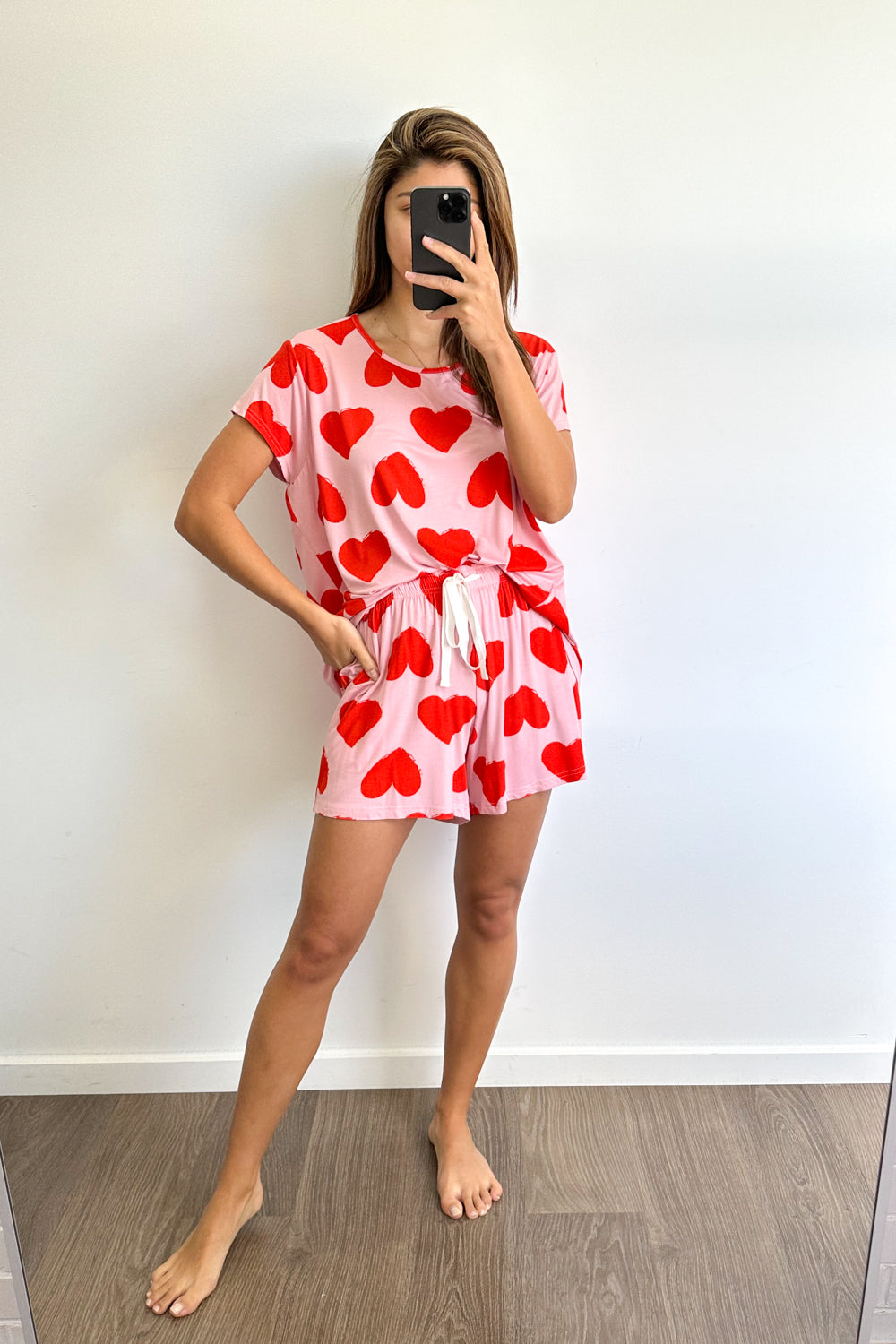 SoftEase | Ultracomfortabele Lounge & Slaap Set - Rode Hartjes