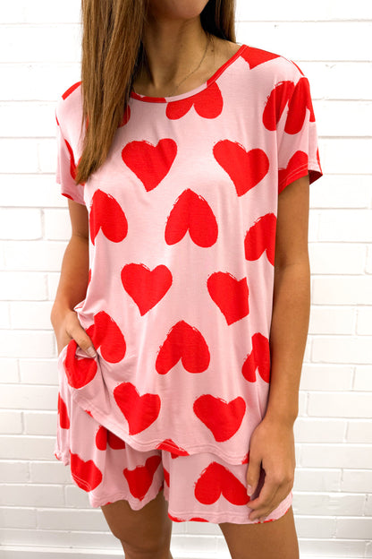 SoftEase | Ultracomfortabele Lounge & Slaap Set - Rode Hartjes