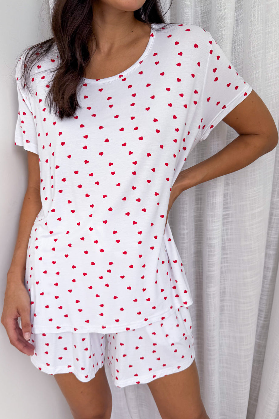 SoftEase | Ultracomfortabele Lounge & Slaap Set - Rode Minihartjes
