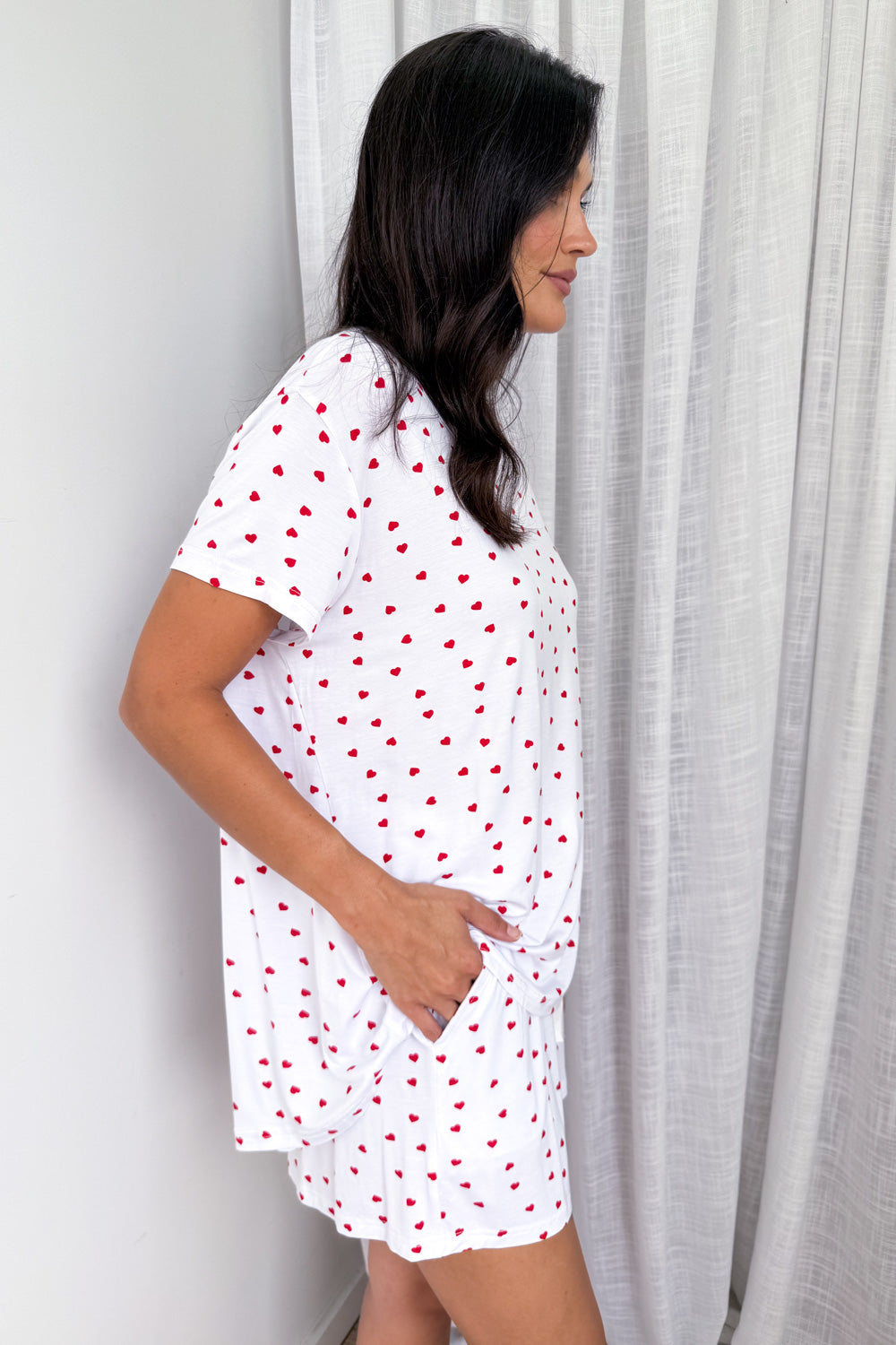 SoftEase | Ultracomfortabele Lounge & Slaap Set - Rode Minihartjes