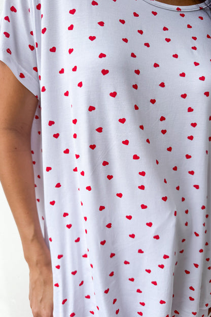 SoftEase | Ultracomfortabele Lounge & Slaap Set - Rode Minihartjes