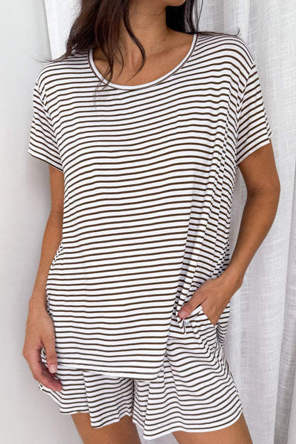 SoftEase | Ultracomfortabele Lounge & Slaap Set - Witte Chocolade Streep