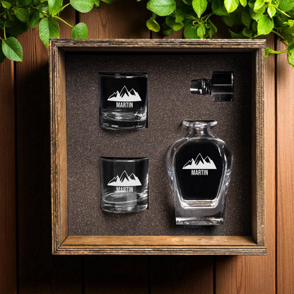 Tudor-karafset met gepersonaliseerde geschenkdoos