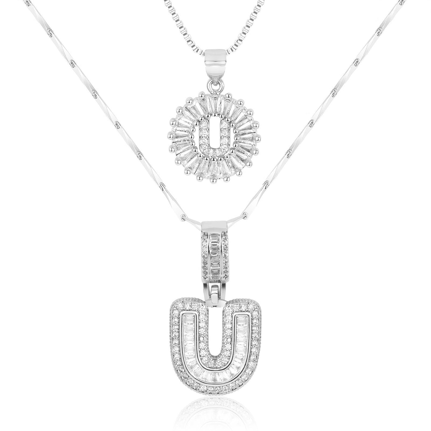 GemLetter | 14K Ketting met Diamanten Initiaal Hanger