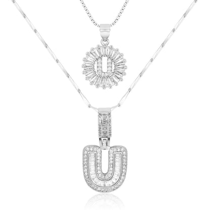 GemLetter | 14K Ketting met Diamanten Initiaal Hanger