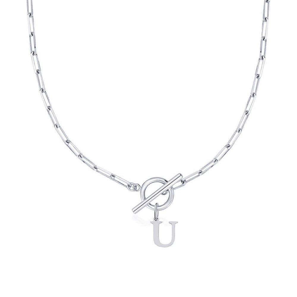 ClaspCircle | Paperclip Schakel ketting met initiaal