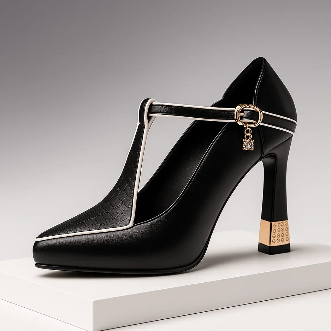 GraceVixen | Luxueuze pointed Mary-Jane pump