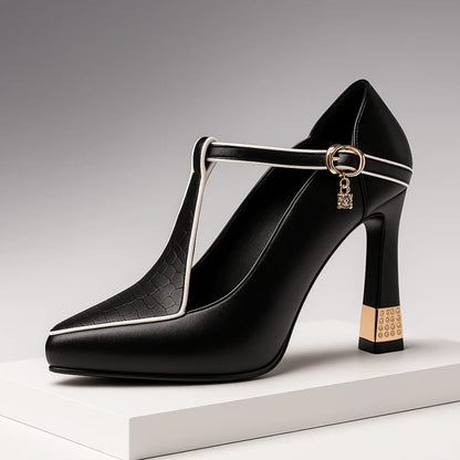 GraceVixen | Luxueuze pointed Mary-Jane pump