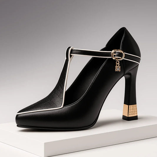 GraceVixen | Luxueuze pointed Mary-Jane pump