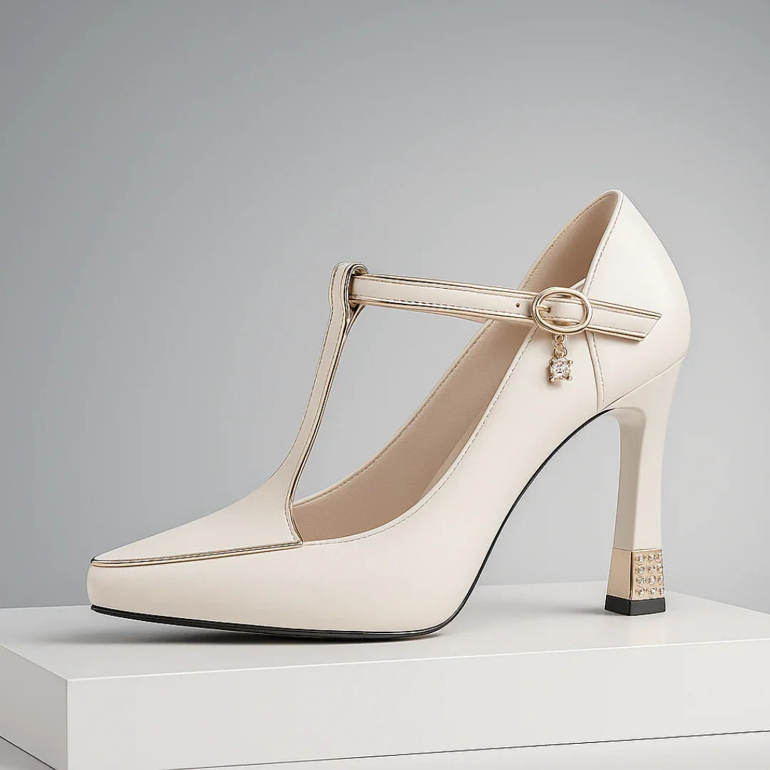 GraceVixen | Luxueuze pointed Mary-Jane pump