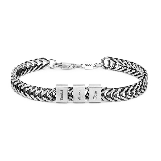 Gepersonaliseerde Herenarmband Met Namen – Roestvrij Staal