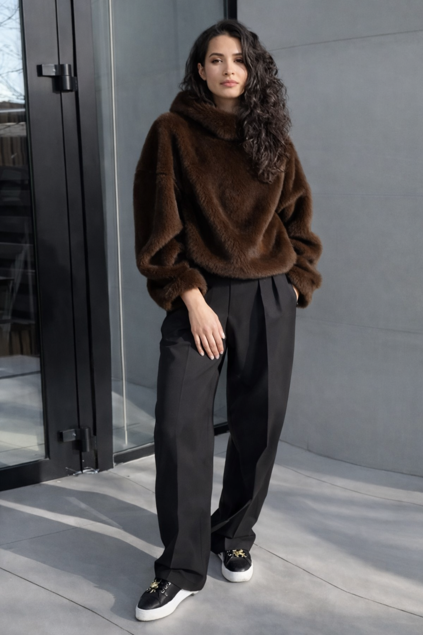 MaisonCouture | Luxe Faux Fur Jas met Capuchon