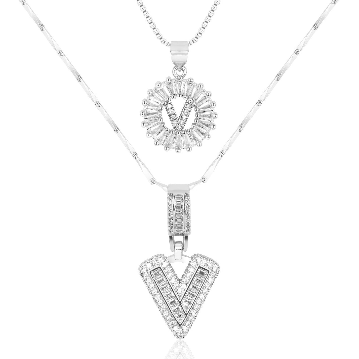 GemLetter | 14K Ketting met Diamanten Initiaal Hanger
